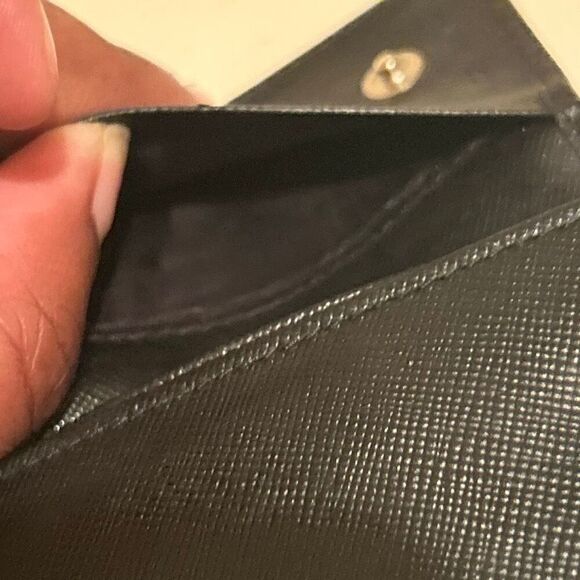 Prada Trifold Key Holder Card Wallet Black Leather Keycase Minimalist Luxury - Picture 10 of 13